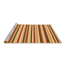 Sideview of Machine Washable Abstract Brown Contemporary Rug, wshcon2114brn