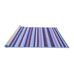 Sideview of Machine Washable Abstract Blue Contemporary Rug, wshcon2114blu