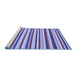 Sideview of Machine Washable Abstract Blue Contemporary Rug, wshcon2114blu