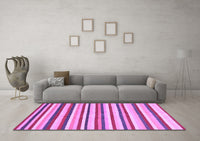 Machine Washable Abstract Purple Contemporary Rug, wshcon2114pur