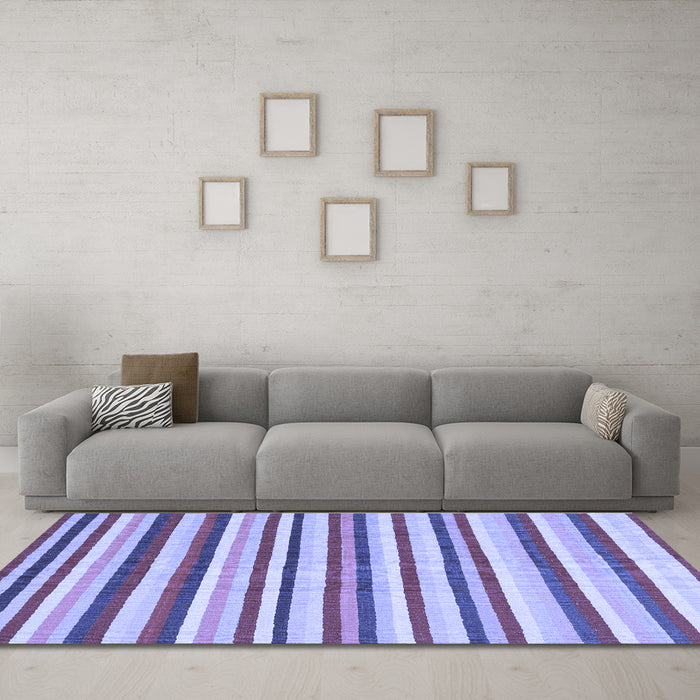Machine Washable Abstract Blue Contemporary Rug in a Living Room, wshcon2114blu