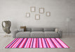 Machine Washable Abstract Pink Contemporary Rug in a Living Room, wshcon2114pnk