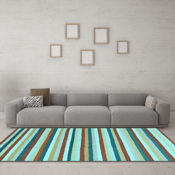Machine Washable Abstract Light Blue Contemporary Rug in a Living Room, wshcon2114lblu