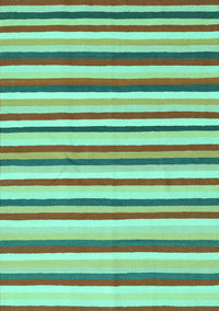 Abstract Turquoise Contemporary Rug, con2114turq