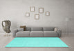 Machine Washable Abstract Turquoise Contemporary Area Rugs in a Living Room,, wshcon2115turq