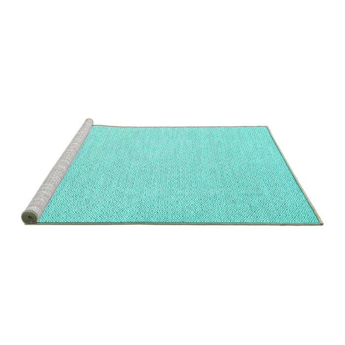 Sideview of Machine Washable Abstract Turquoise Contemporary Area Rugs, wshcon2115turq