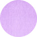 Round Machine Washable Abstract Purple Contemporary Area Rugs, wshcon2115pur