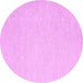 Round Abstract Pink Contemporary Rug, con2115pnk