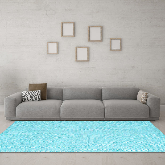 Machine Washable Abstract Light Blue Contemporary Rug in a Living Room, wshcon2115lblu