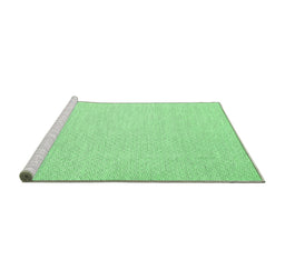 Sideview of Machine Washable Abstract Emerald Green Contemporary Area Rugs, wshcon2115emgrn