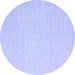 Round Abstract Blue Contemporary Rug, con2115blu