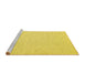 Sideview of Machine Washable Abstract Yellow Contemporary Rug, wshcon2115yw