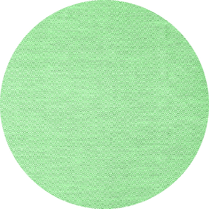 Round Machine Washable Abstract Emerald Green Contemporary Area Rugs, wshcon2115emgrn