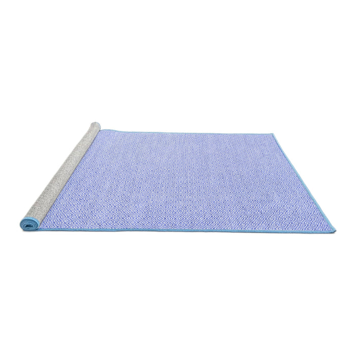 Sideview of Machine Washable Abstract Blue Contemporary Rug, wshcon2115blu