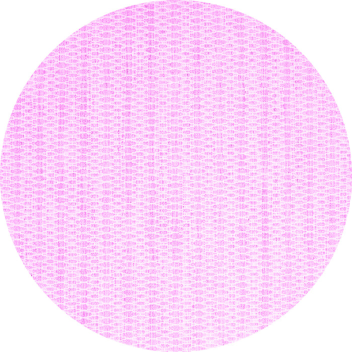 Round Machine Washable Solid Pink Modern Rug, wshcon2116pnk