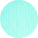 Round Solid Turquoise Modern Rug, con2116turq