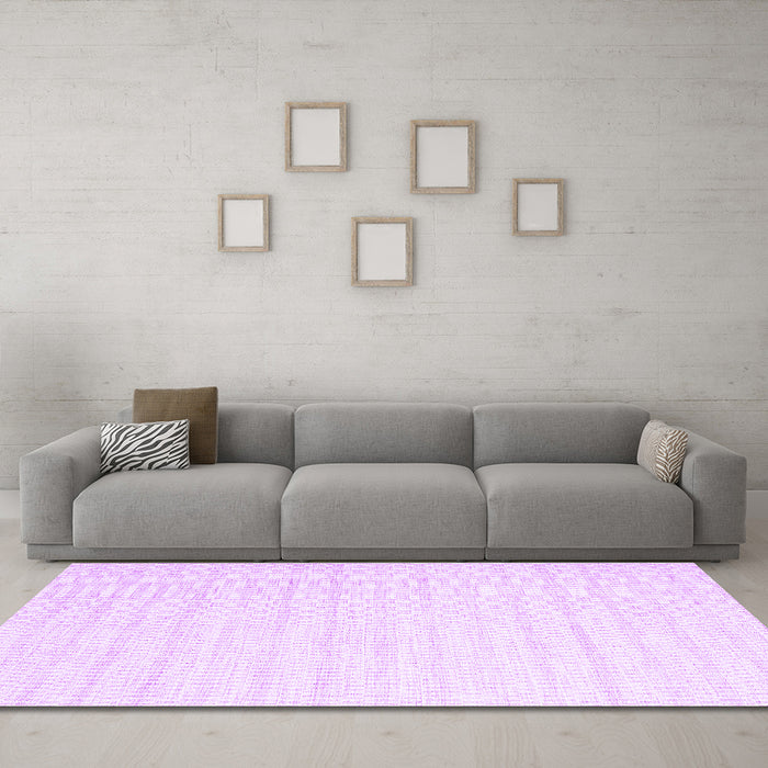 Machine Washable Solid Purple Modern Area Rugs in a Living Room, wshcon2116pur