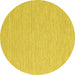 Round Abstract Yellow Contemporary Rug, con2117yw