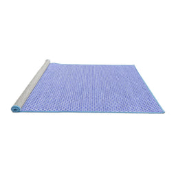 Sideview of Machine Washable Abstract Blue Contemporary Rug, wshcon2117blu