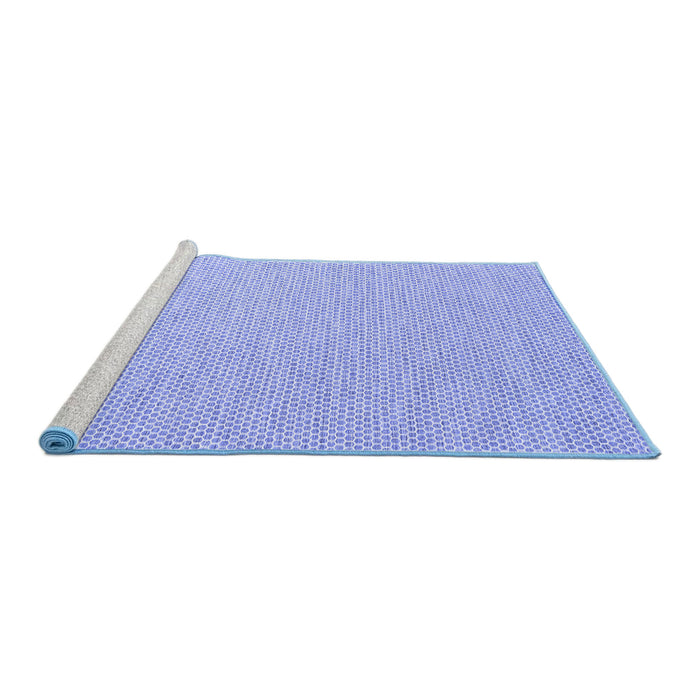 Sideview of Machine Washable Abstract Blue Contemporary Rug, wshcon2117blu