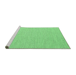 Sideview of Machine Washable Abstract Emerald Green Contemporary Area Rugs, wshcon2117emgrn