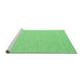 Sideview of Machine Washable Abstract Emerald Green Contemporary Area Rugs, wshcon2117emgrn