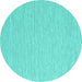 Round Machine Washable Abstract Turquoise Contemporary Area Rugs, wshcon2117turq