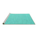 Sideview of Machine Washable Abstract Turquoise Contemporary Area Rugs, wshcon2117turq