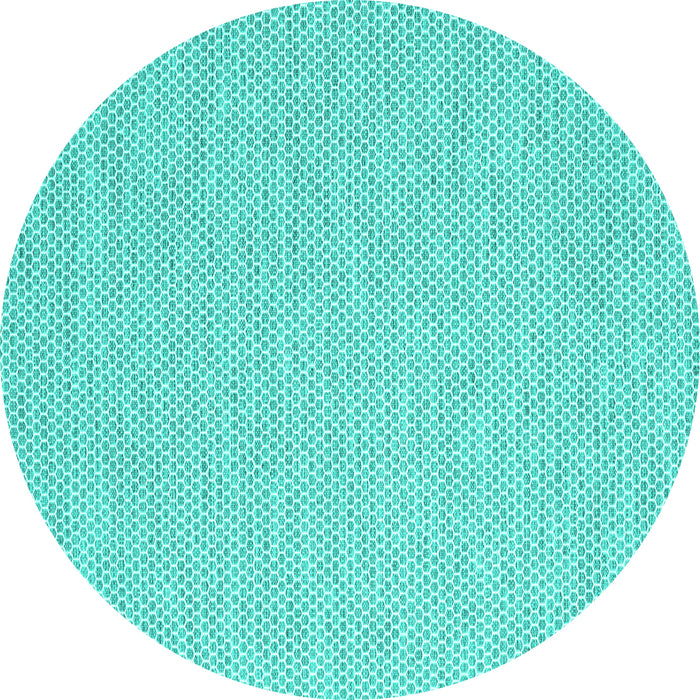 Round Abstract Turquoise Contemporary Rug, con2117turq
