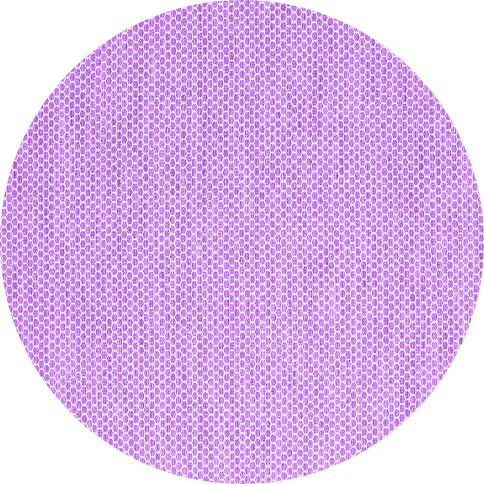 Round Abstract Purple Contemporary Rug, con2117pur