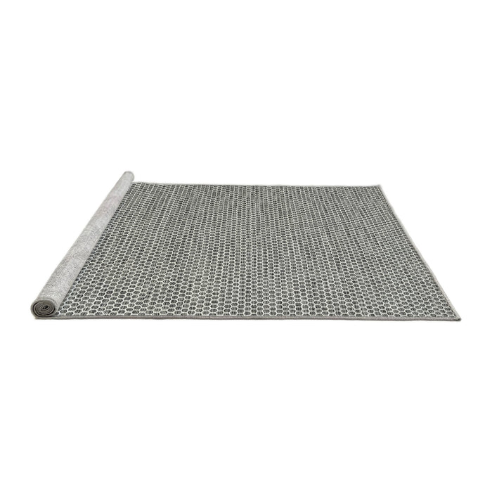 Serging Thickness of Machine Washable Contemporary Gray Rug, wshcon2118