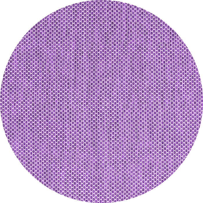 Round Abstract Purple Contemporary Rug, con2118pur