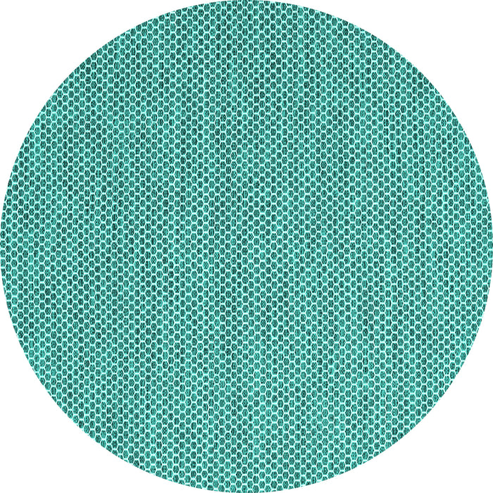 Round Abstract Turquoise Contemporary Rug, con2118turq