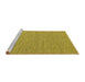 Sideview of Machine Washable Abstract Yellow Contemporary Rug, wshcon2118yw