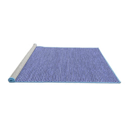 Sideview of Machine Washable Abstract Blue Contemporary Rug, wshcon2118blu