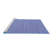 Sideview of Machine Washable Abstract Blue Contemporary Rug, wshcon2118blu