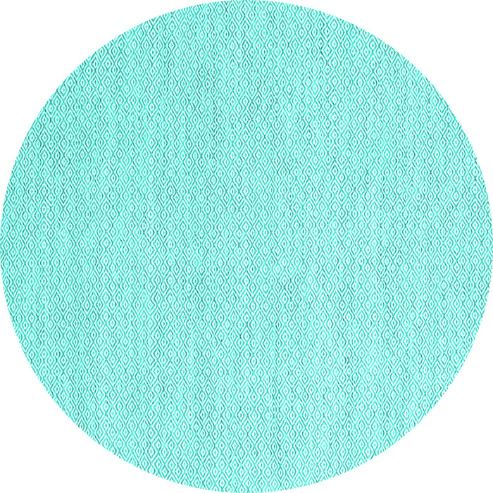 Round Abstract Turquoise Contemporary Rug, con2119turq