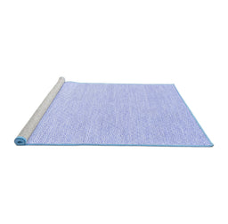 Sideview of Machine Washable Abstract Blue Contemporary Rug, wshcon2119blu