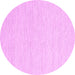 Round Machine Washable Abstract Pink Contemporary Rug, wshcon2119pnk