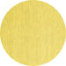 Round Abstract Yellow Contemporary Rug, con2119yw