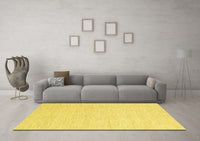 Machine Washable Abstract Yellow Contemporary Rug, wshcon2119yw