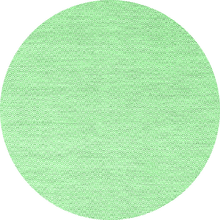 Round Machine Washable Abstract Emerald Green Contemporary Area Rugs, wshcon2119emgrn