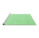 Sideview of Machine Washable Abstract Emerald Green Contemporary Area Rugs, wshcon2119emgrn