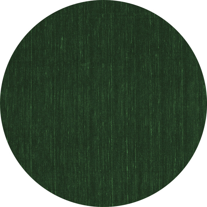 Round Machine Washable Abstract Emerald Green Contemporary Area Rugs, wshcon211emgrn