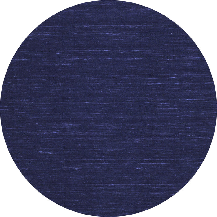 Round Abstract Blue Contemporary Rug, con211blu