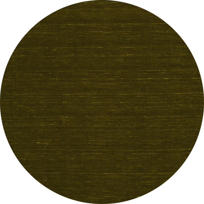 Round Abstract Yellow Contemporary Rug, con211yw