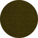 Round Abstract Yellow Contemporary Rug, con211yw