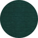 Round Abstract Turquoise Contemporary Rug, con211turq