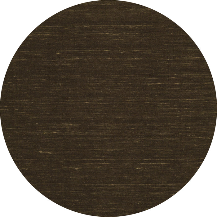 Round Abstract Brown Contemporary Rug, con211brn