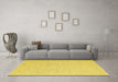 Machine Washable Abstract Yellow Contemporary Rug in a Living Room, wshcon2120yw